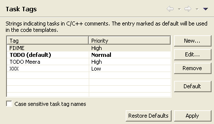 Change priority of Task Tags