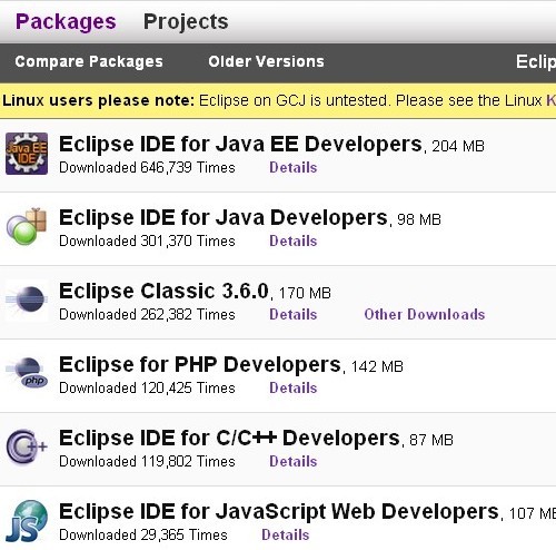 http://www.eclipse.org/download page